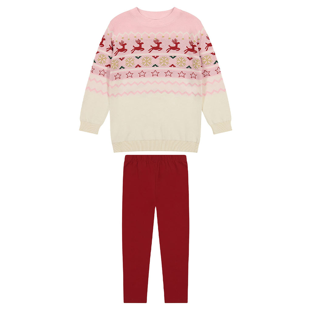 Holiday Sweater Set | Pink - Andy & Evan
