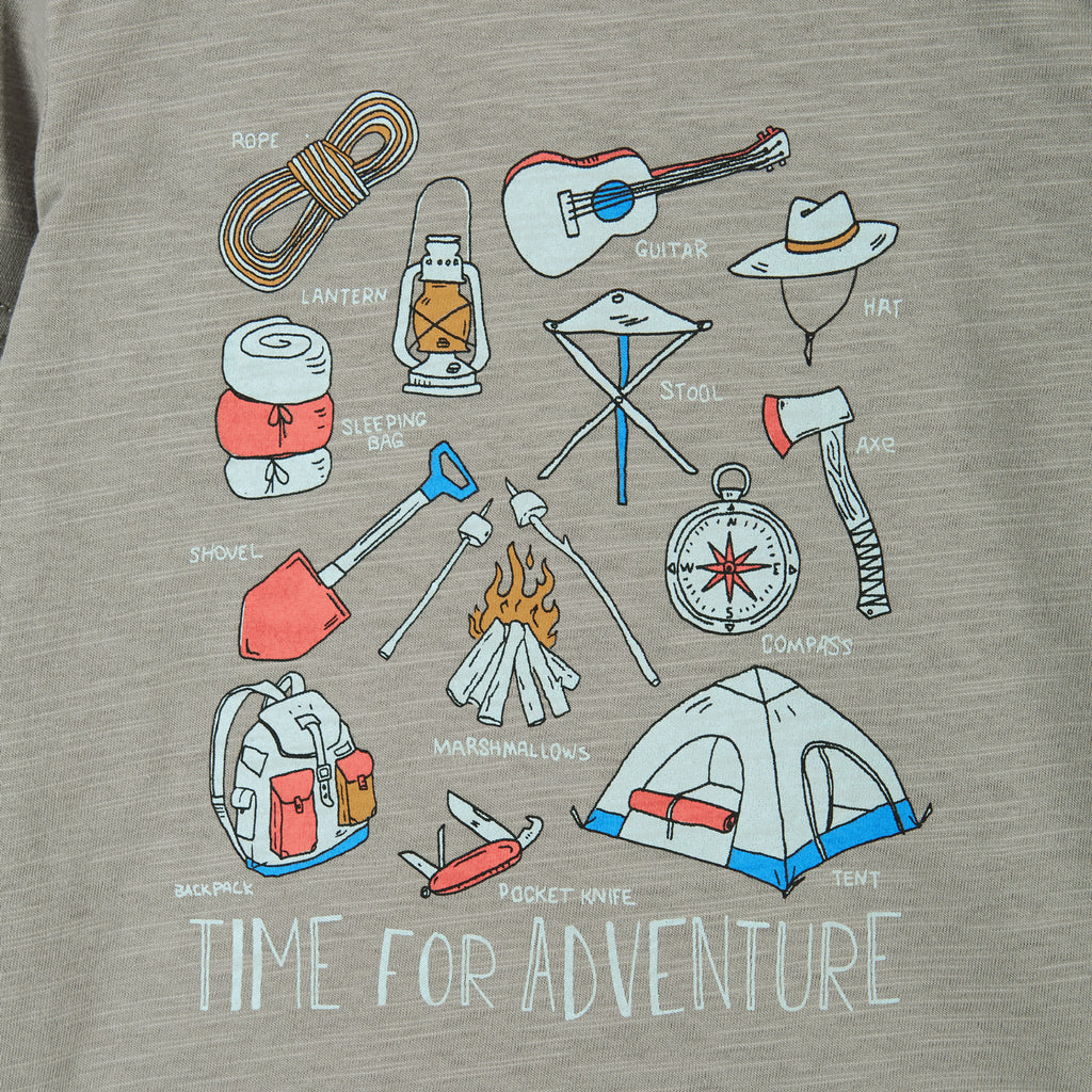 Camping Long Sleeve Two-Fer Tee  | Grey - Andy & Evan