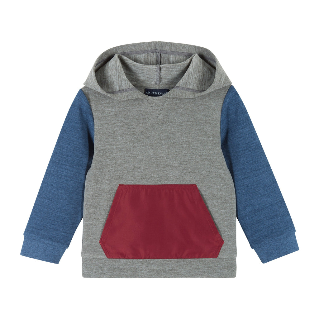 Infant Double Peached Colorblocked Hoodie Set  | Grey - Andy & Evan