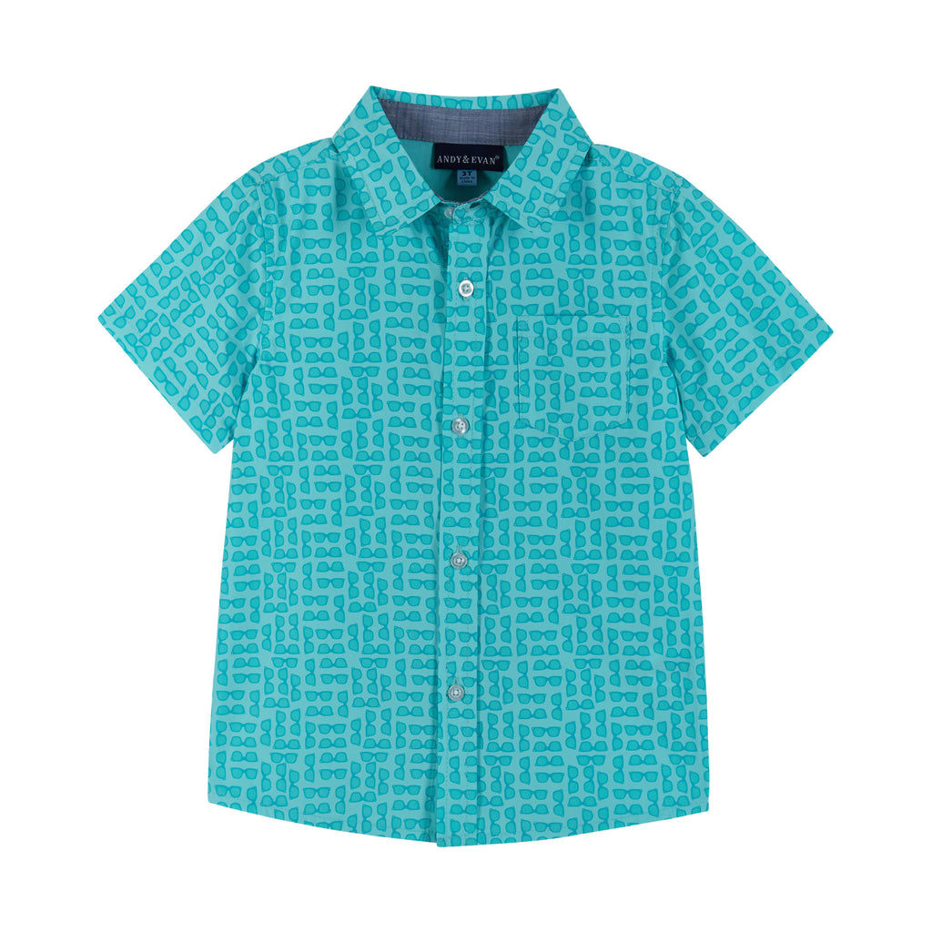 Short Sleeve Buttondown Shirt | Sunglasses Print - Andy & Evan