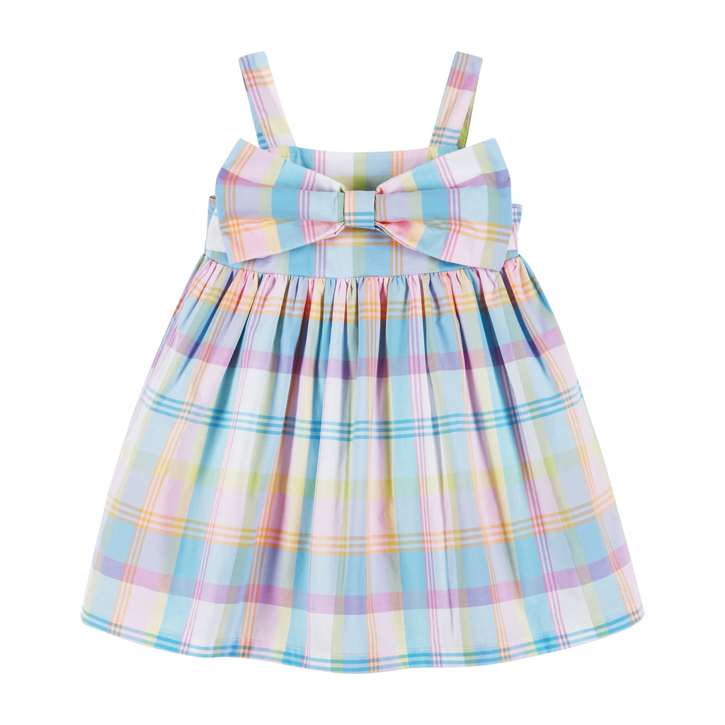 Infant Multi Plaid Dress & Bow Set - Andy & Evan