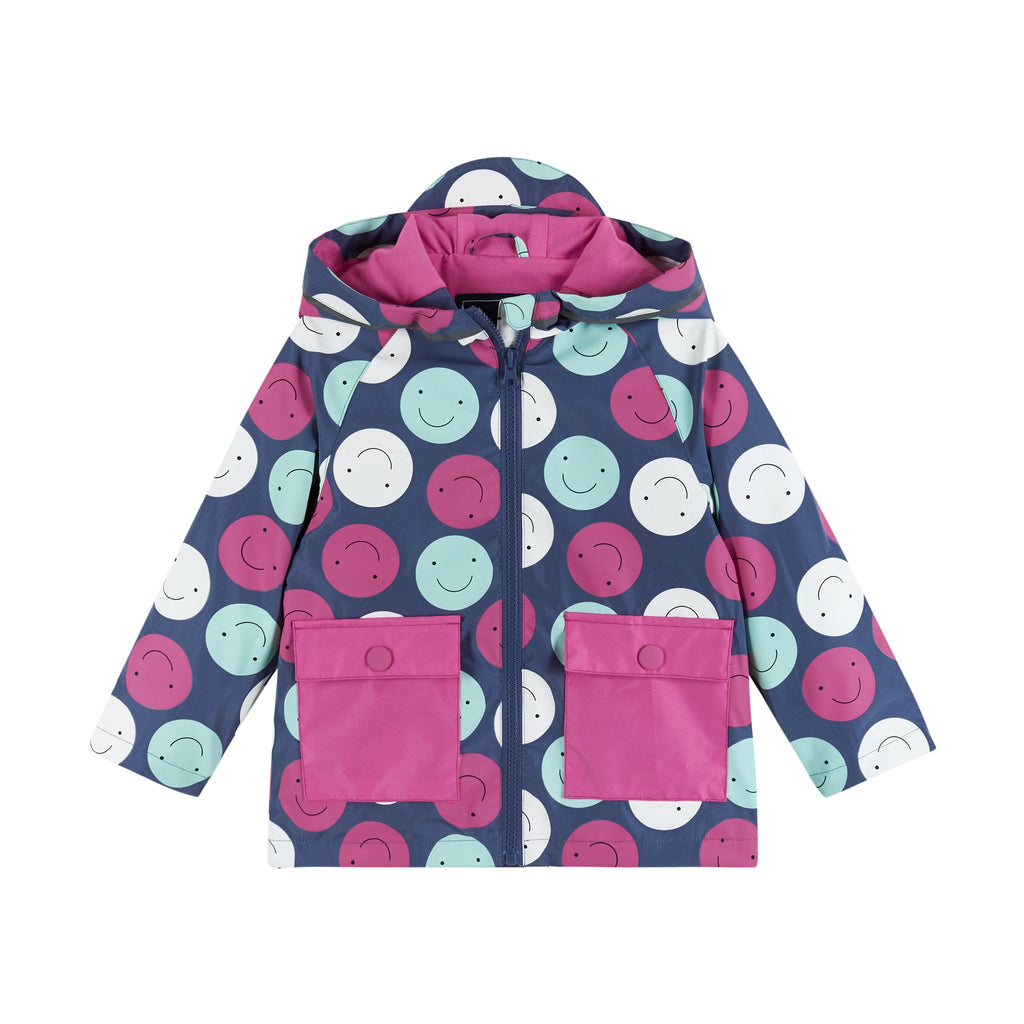 Color Changing Raincoat (Size 5-6X Years) | Smiley Print - Andy & Evan