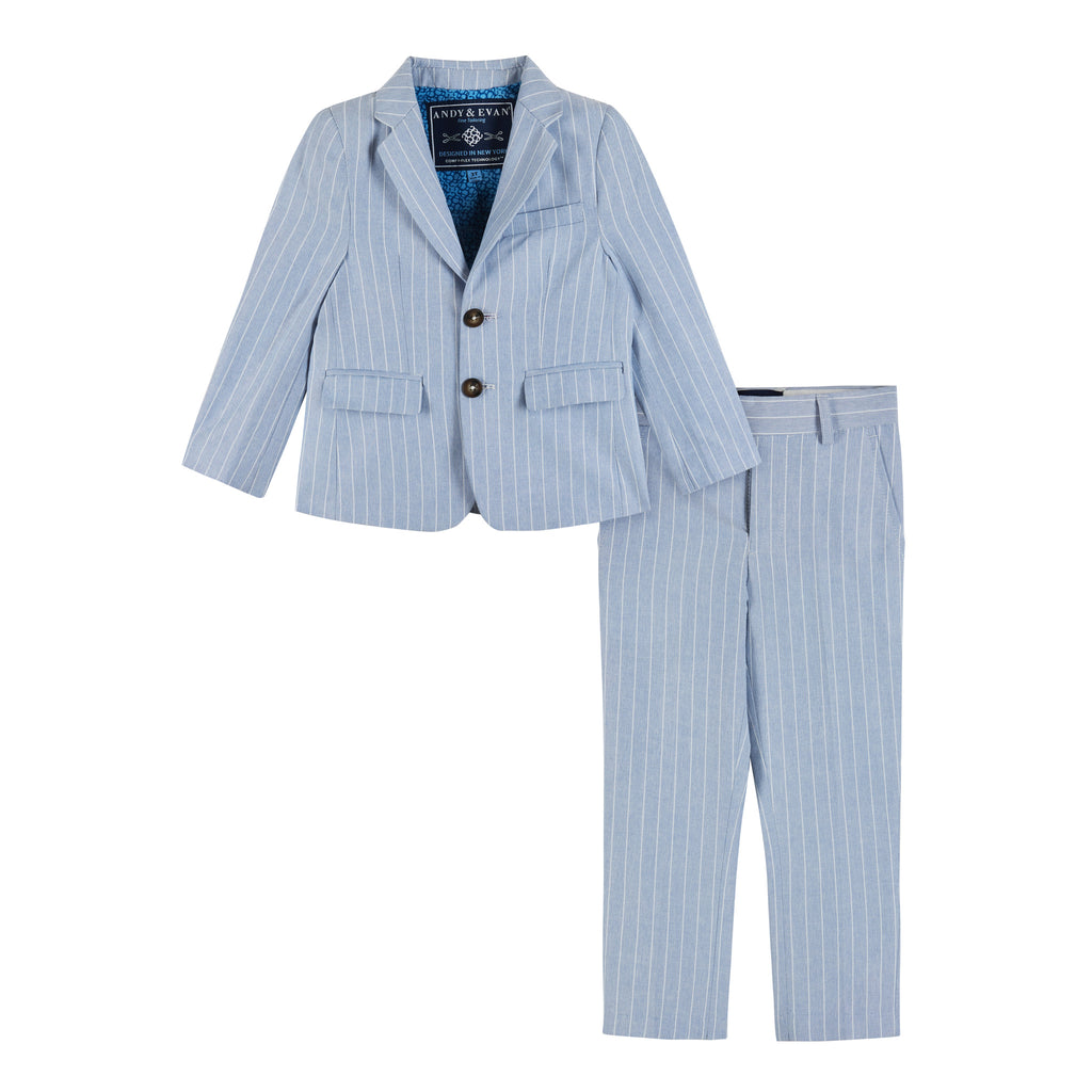 Two-Piece Chambray Stripe Suit Set - Andy & Evan