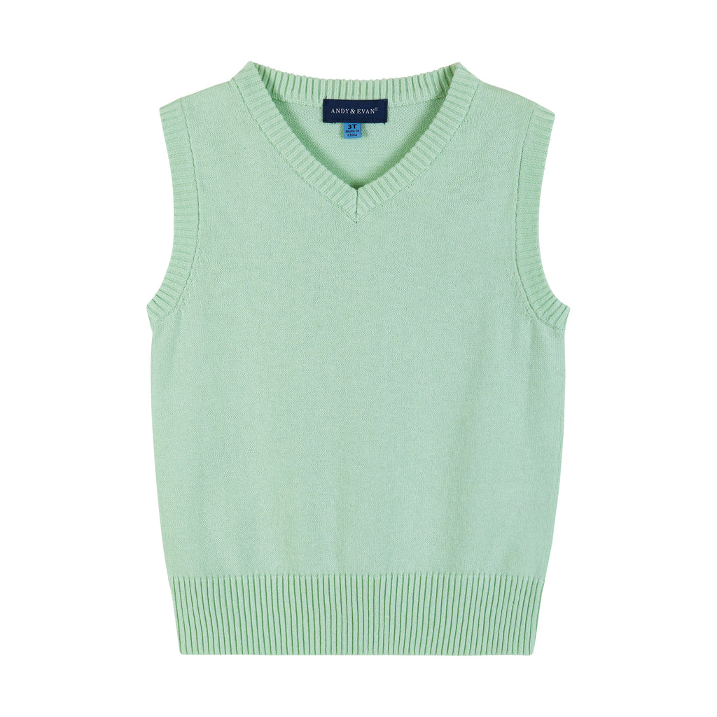 4-Piece Sweater Vest Set | Light Green - Andy & Evan