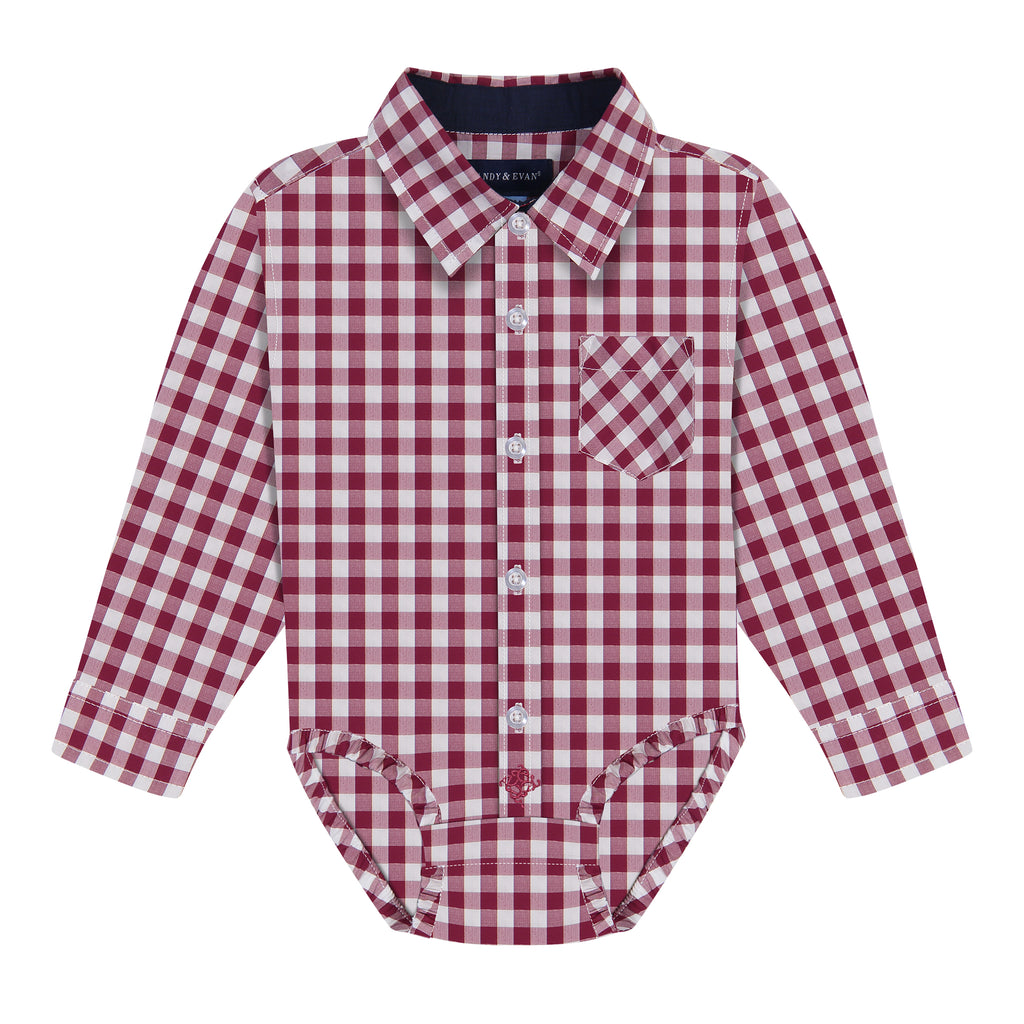 Infant Boys Gingham Button Down Shirtzie® - Andy & Evan