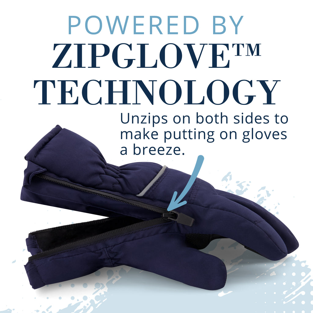 Winter & Ski Glove powered by ZIPGLOVE™ TECHNOLOGY | Navy - Andy & Evan
