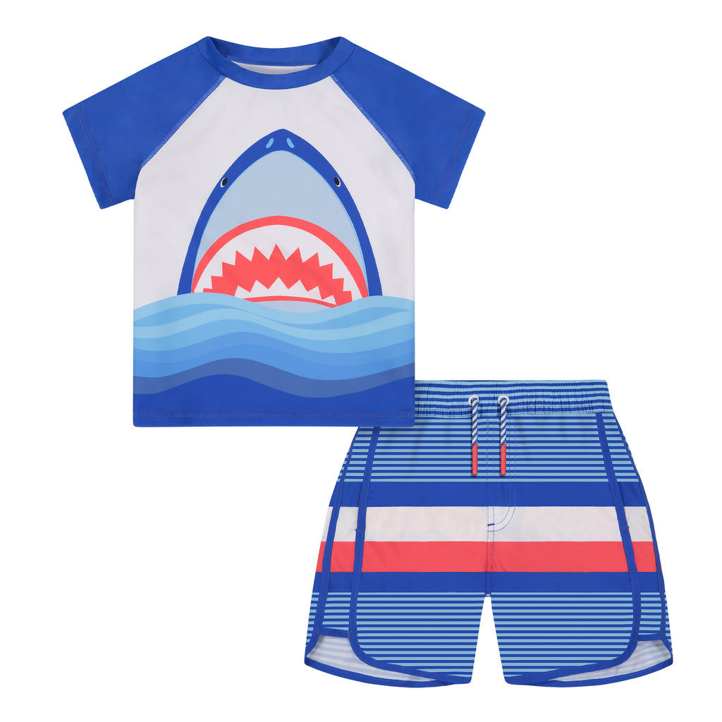 Boys Shark Rashguard Swim Set - Andy & Evan