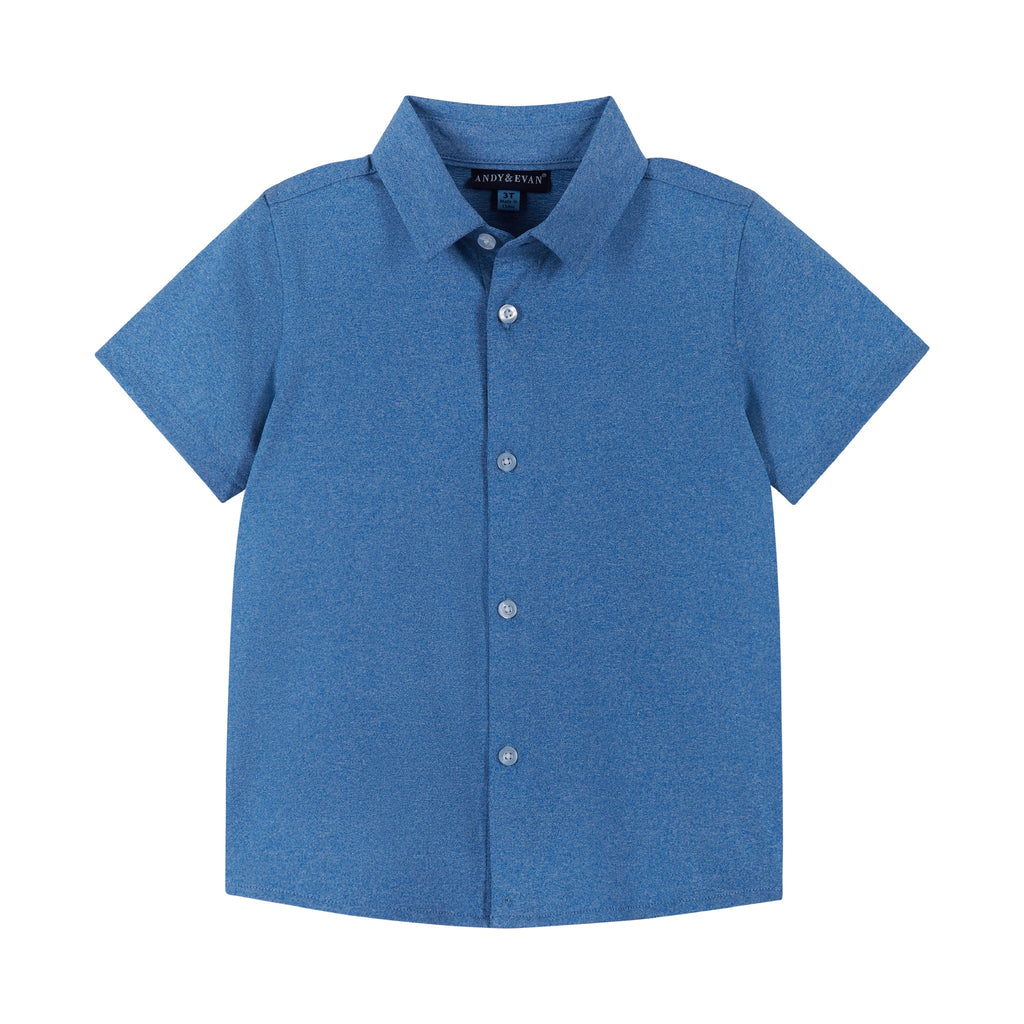 Knit Button-Up Shirt | Light Blue - Andy & Evan