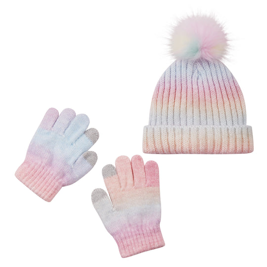 Kids (2-10) Winter Hat & Glove Set | Pink Confetti