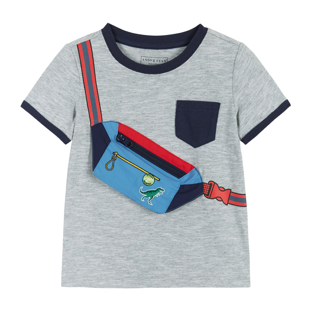 Wild Travel Pouch T-Shirt  | Grey - Andy & Evan