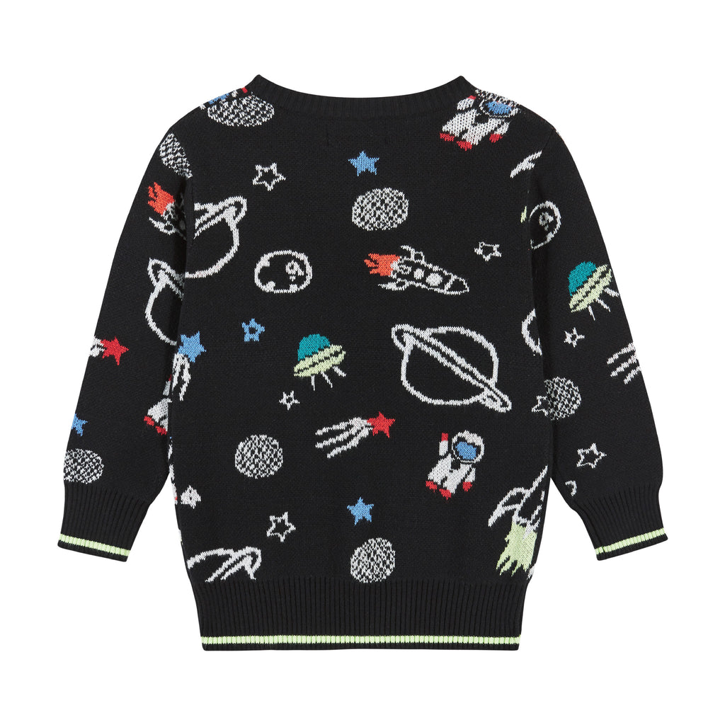 Space Intarsia Sweater  | Black - Andy & Evan
