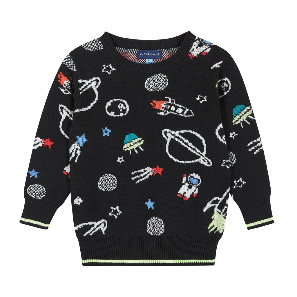 Space Intarsia Sweater  | Black - Andy & Evan