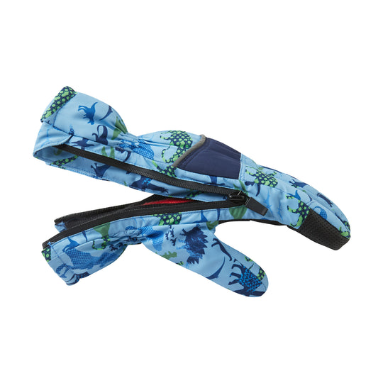 Winter & Ski Glove powered by ZIPGLOVE™TECHNOLOGY | Blue Dinosaurs