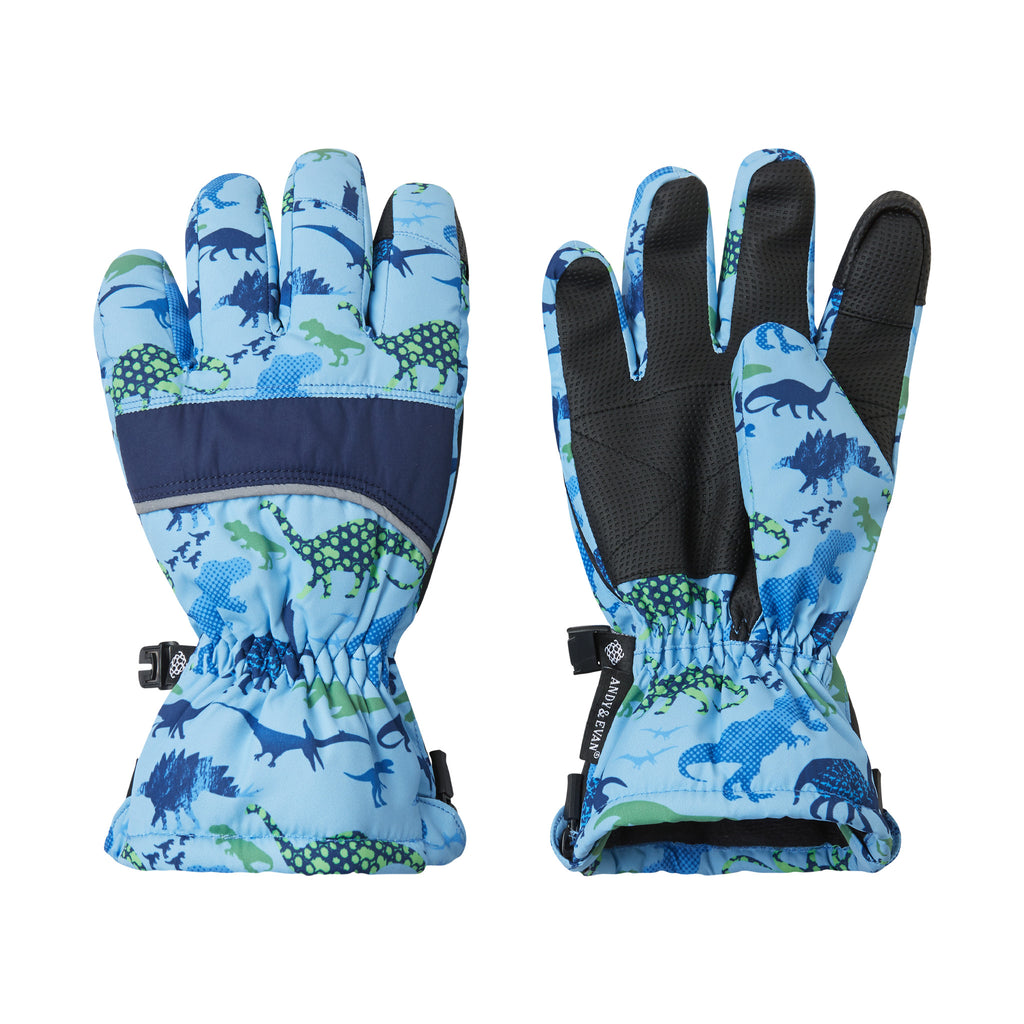 Winter & Ski Glove powered by ZIPGLOVE™ TECHNOLOGY | Blue Dinosaurs - Andy & Evan