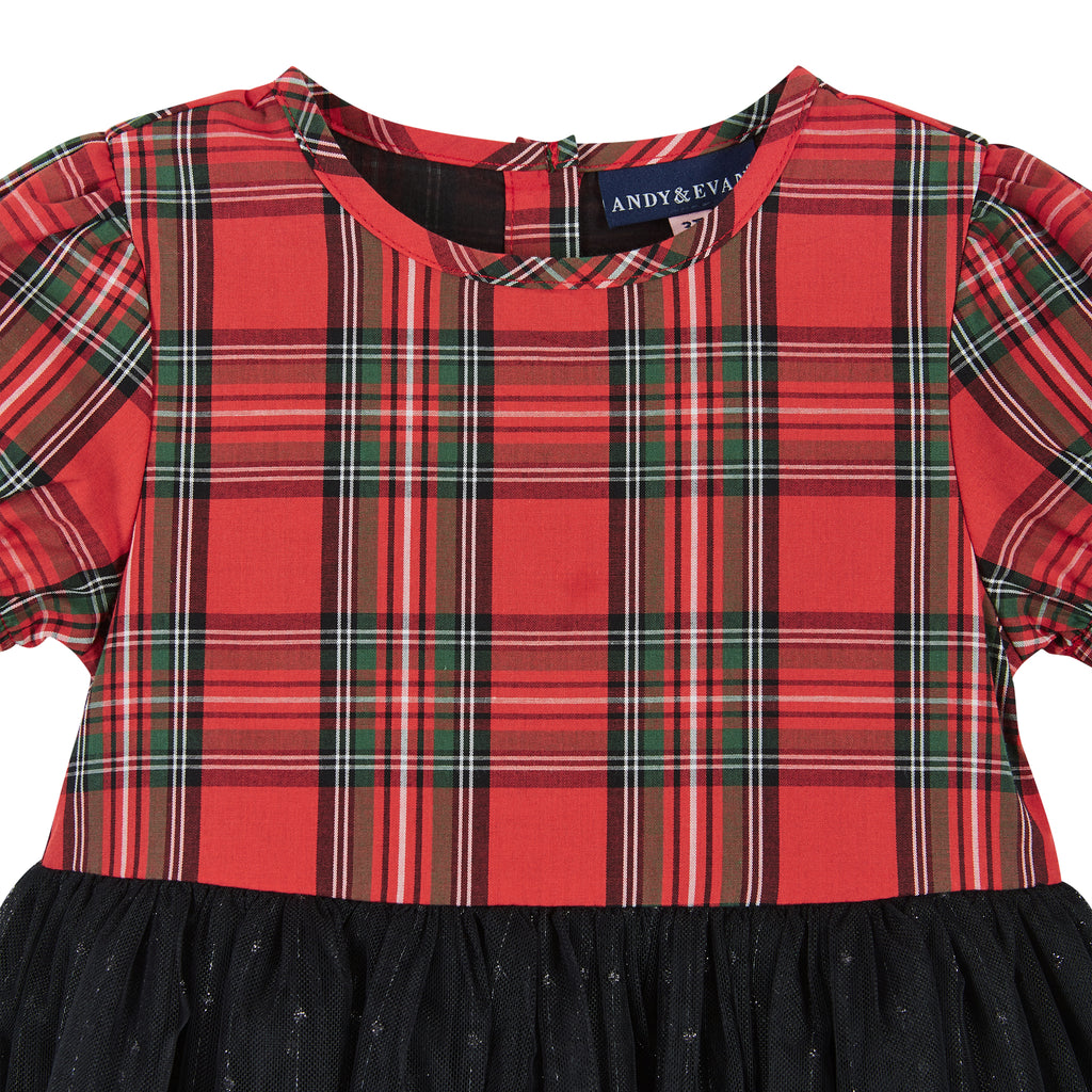 Plaid Tulle Dress  | Red & Green - Andy & Evan