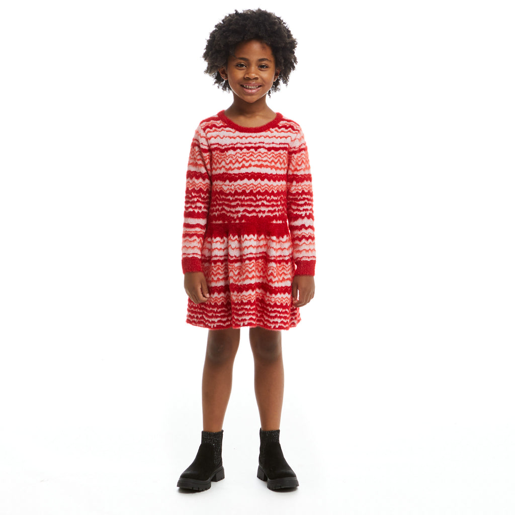 Candy Cane Knit Sweater Dress | Red - Andy & Evan