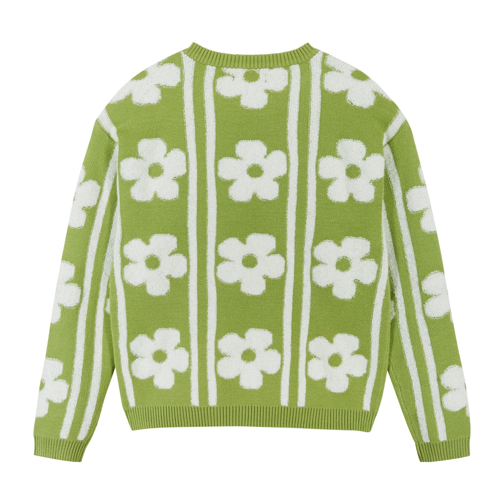 Flower Sherpa Sweater  | Green - Andy & Evan