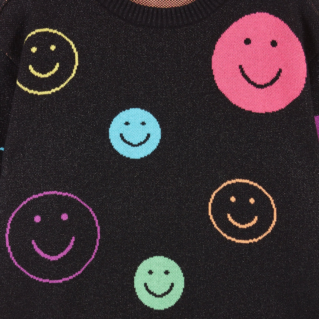 Smiley Sweater  | Black - Andy & Evan