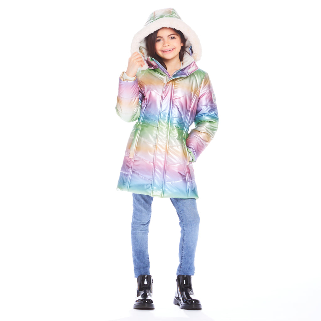 Hooded Parka | Pink Multicolor - Andy & Evan