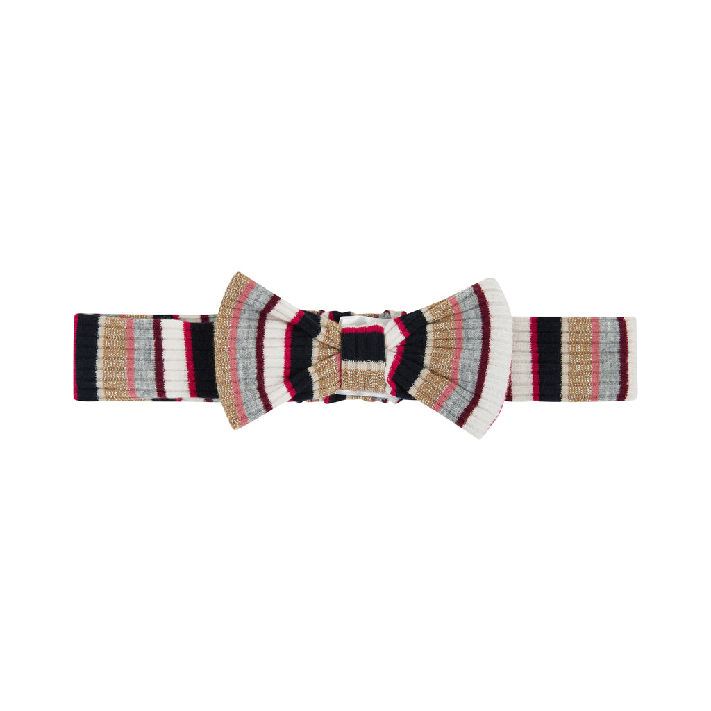 Infant Dress Set W/Headband | Lurex Stripes | Pink - Andy & Evan