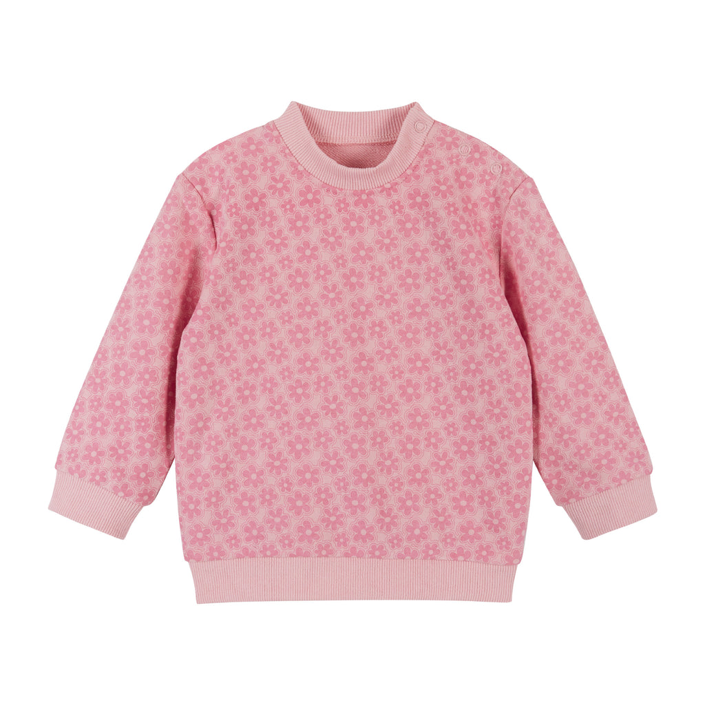 Infant Baby Daisy Sweatshirt Set  | Pink - Andy & Evan