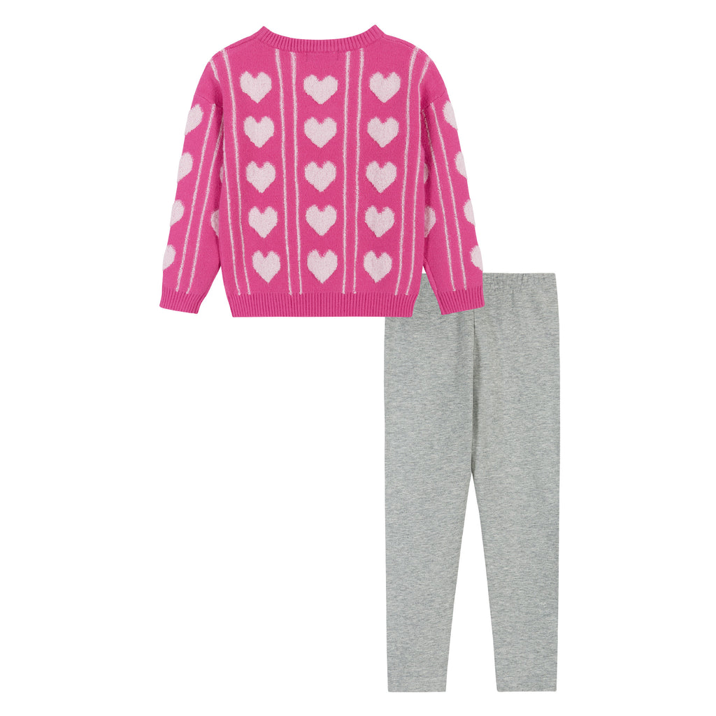 Heart Sweater & Legging Set  | Pink - Andy & Evan