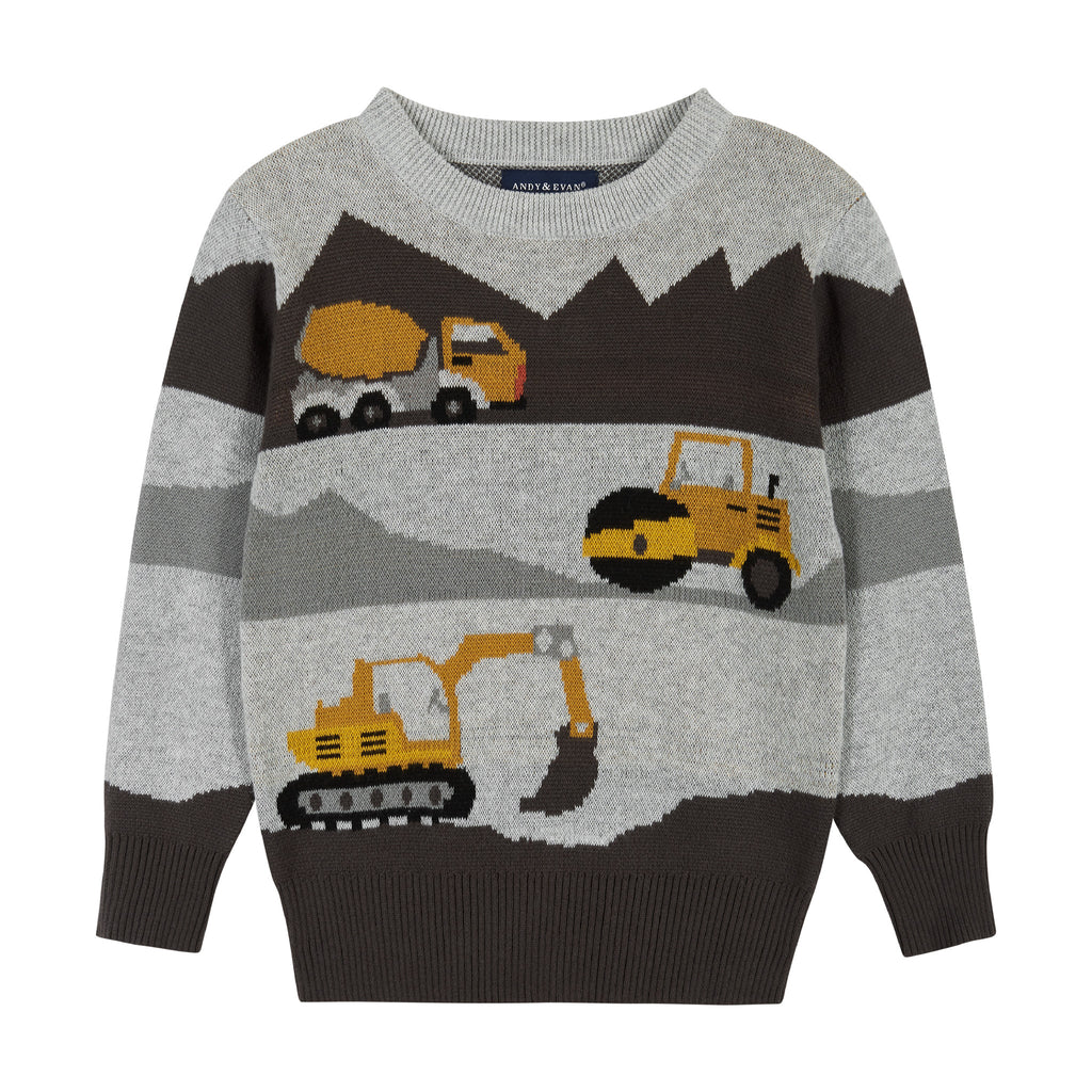 Trucks Graphic Pullover Sweater  | Grey - Andy & Evan
