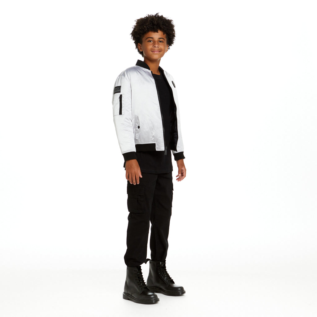 SPACEONE x Andy & Evan®| Reversible Bomber Jacket | Galaxy White - Andy & Evan