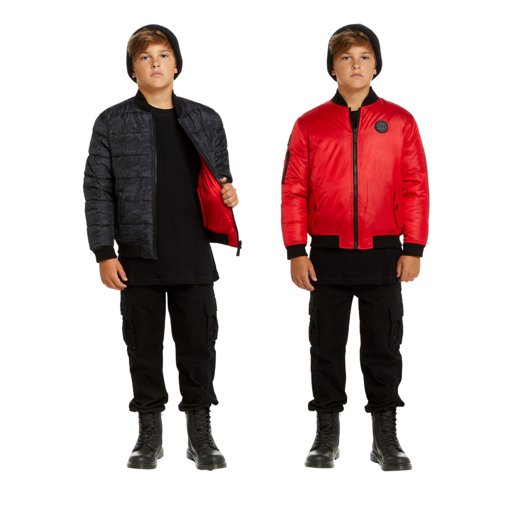 SPACEONE x Andy & Evan® | Reversible Bomber Jacket | Mars Red - Andy & Evan