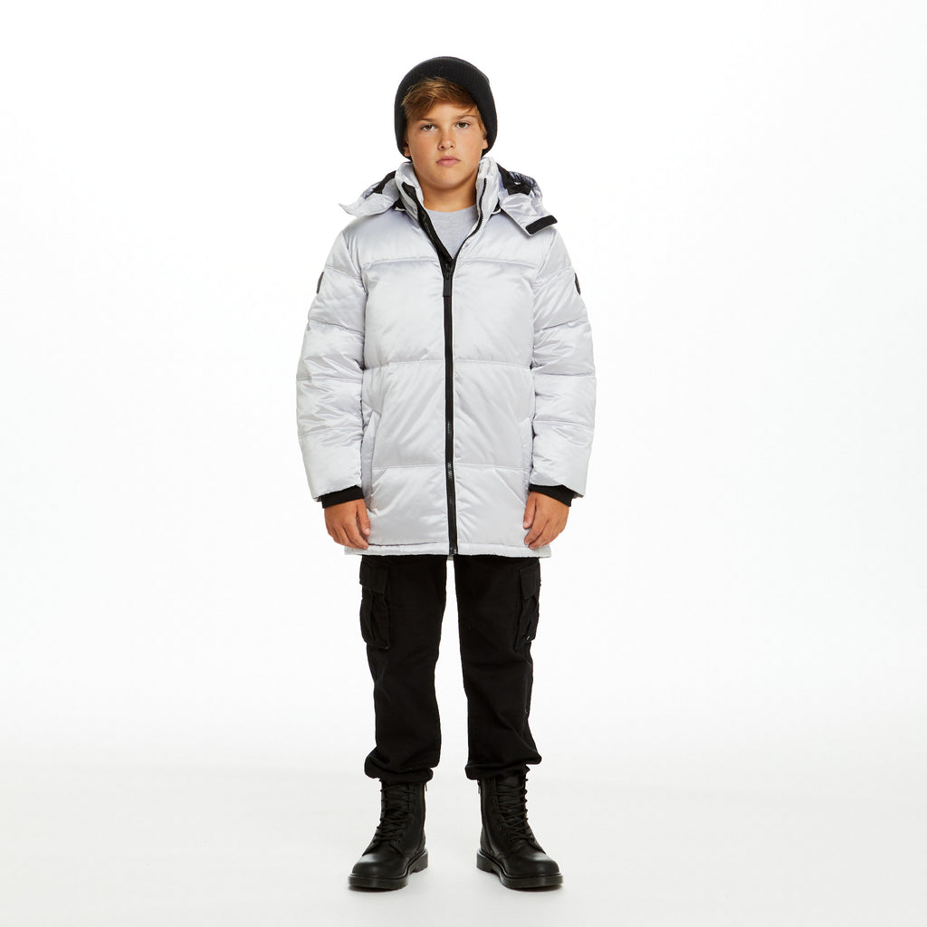 SPACEONE x Andy & Evan®| Galactic Puffer Jacket | Galaxy White - Andy & Evan