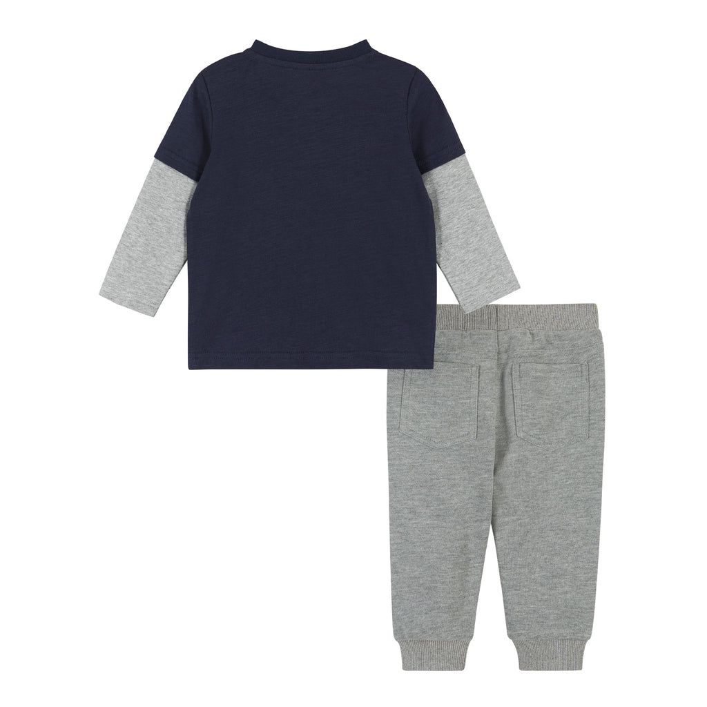 Infant Astronaut Long Sleeve Two-Fer Tee Set  | Navy - Andy & Evan
