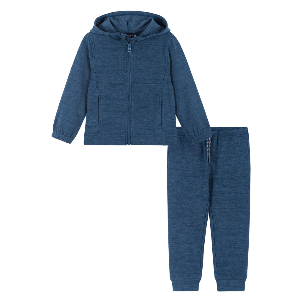 Ultra Soft Zip Front Sweatshirt Set | Blue - Andy & Evan