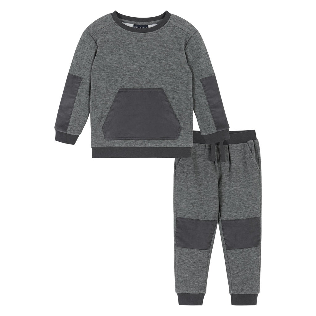 Washed Charcoal Sweat Set  | Grey - Andy & Evan