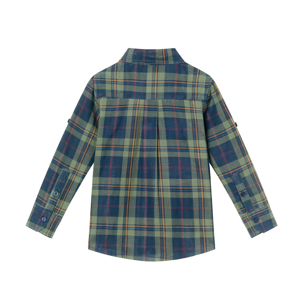 Kids Buttondown Double-Facing Shirt | Green - Andy & Evan