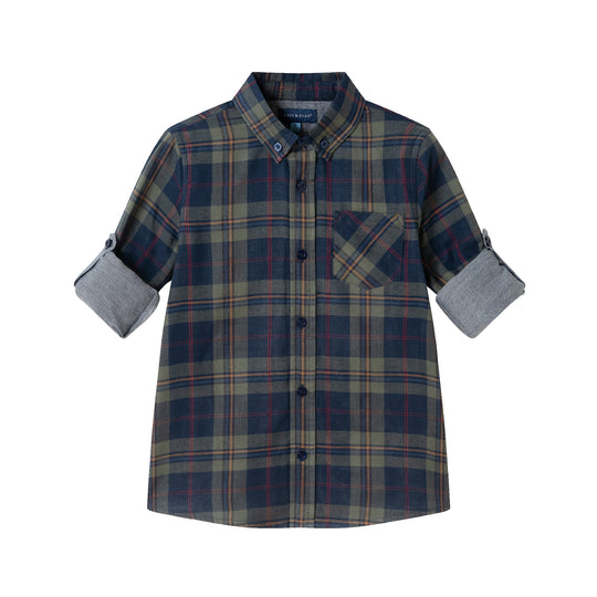 Kids Buttondown Double-Facing Shirt | Green