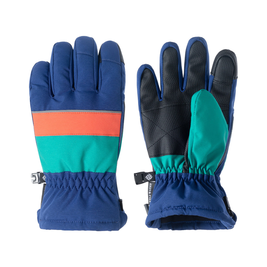 Kids (2-8) Winter & Ski Glove powered by ZIPGLOVE™ TECHNOLOGY | Navy Colorblock - Andy & Evan