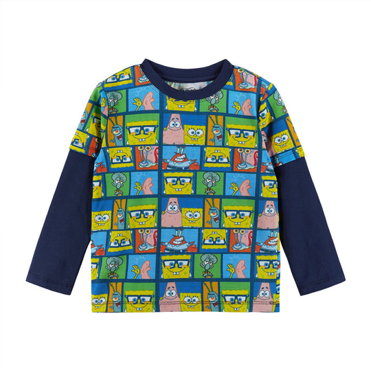 SpongeBob SquarePants™ x Andy & Evan® | Kids (2-7) Long Sleeve Character Collage T-Shirt