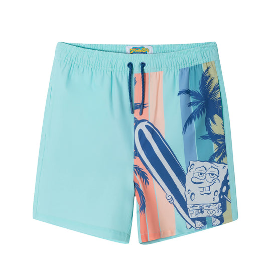 SpongeBob SquarePants™ x Andy & Evan® | Kids (8-14) Multicolor "Let's Surf!" Boardshort