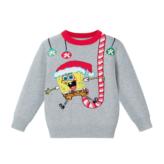 SpongeBob SquarePants™ x Andy & Evan® | Kids (2-7) Jacquard Sweater | Candy Cane