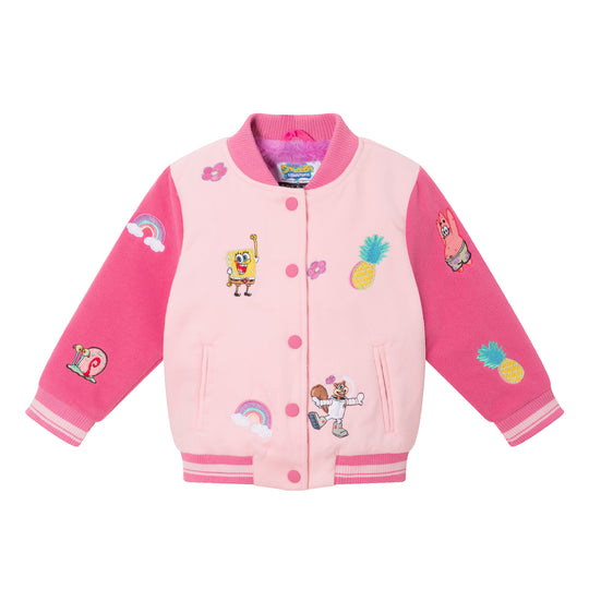 SpongeBob SquarePants™ x Andy & Evan® | Kids (2-6x) Rainbow Patchwork Bomber Jacket