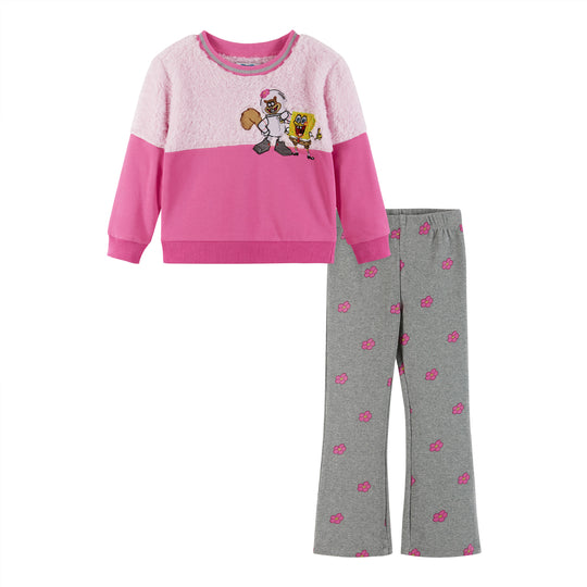 SpongeBob SquarePants™ x Andy & Evan® | Kids (2-6x) Crewneck Sweater & Ribbed Flare Legging Set