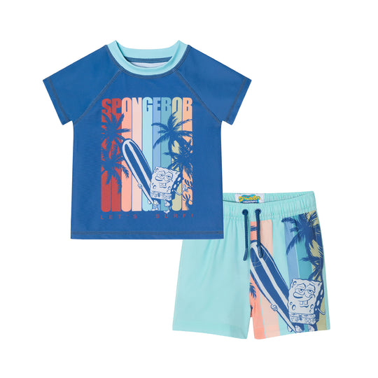 SpongeBob SquarePants™ x Andy & Evan® | Infant (9-24M) Chill Surf Rash Guard Set