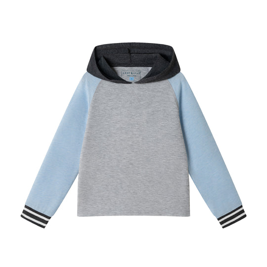 Kids Lightweight Raglan Hoodie Tee | Light Blue