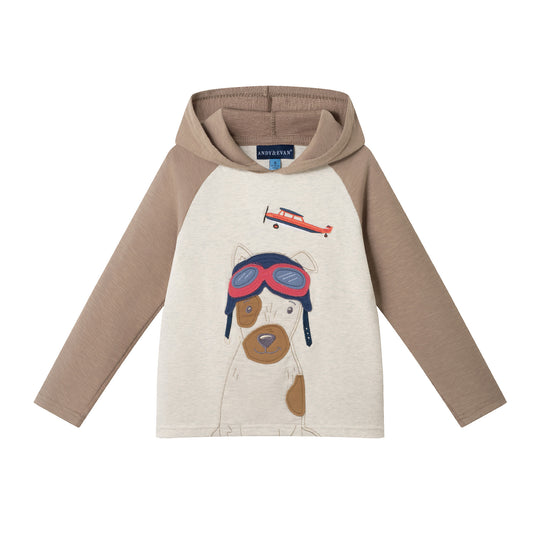 Kids Hooded Long Sleeve Tee | Dog Pilot