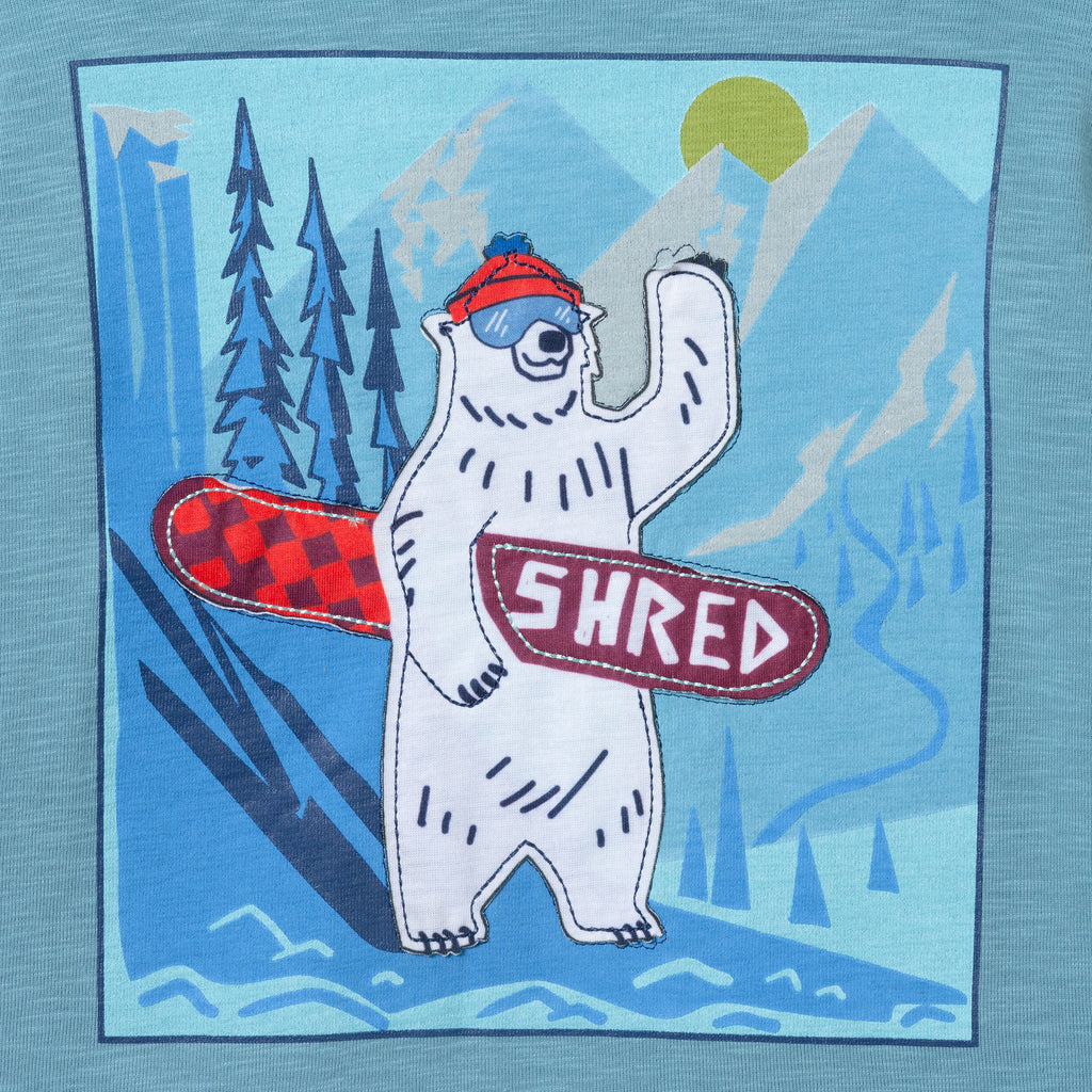 Kids Long Sleeve Graphic Tee | Shredding Bear - Andy & Evan