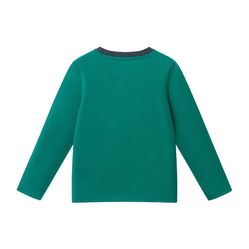 Kids Holiday Dino Long Sleeve Tee | Green Stegosaurus - Andy & Evan