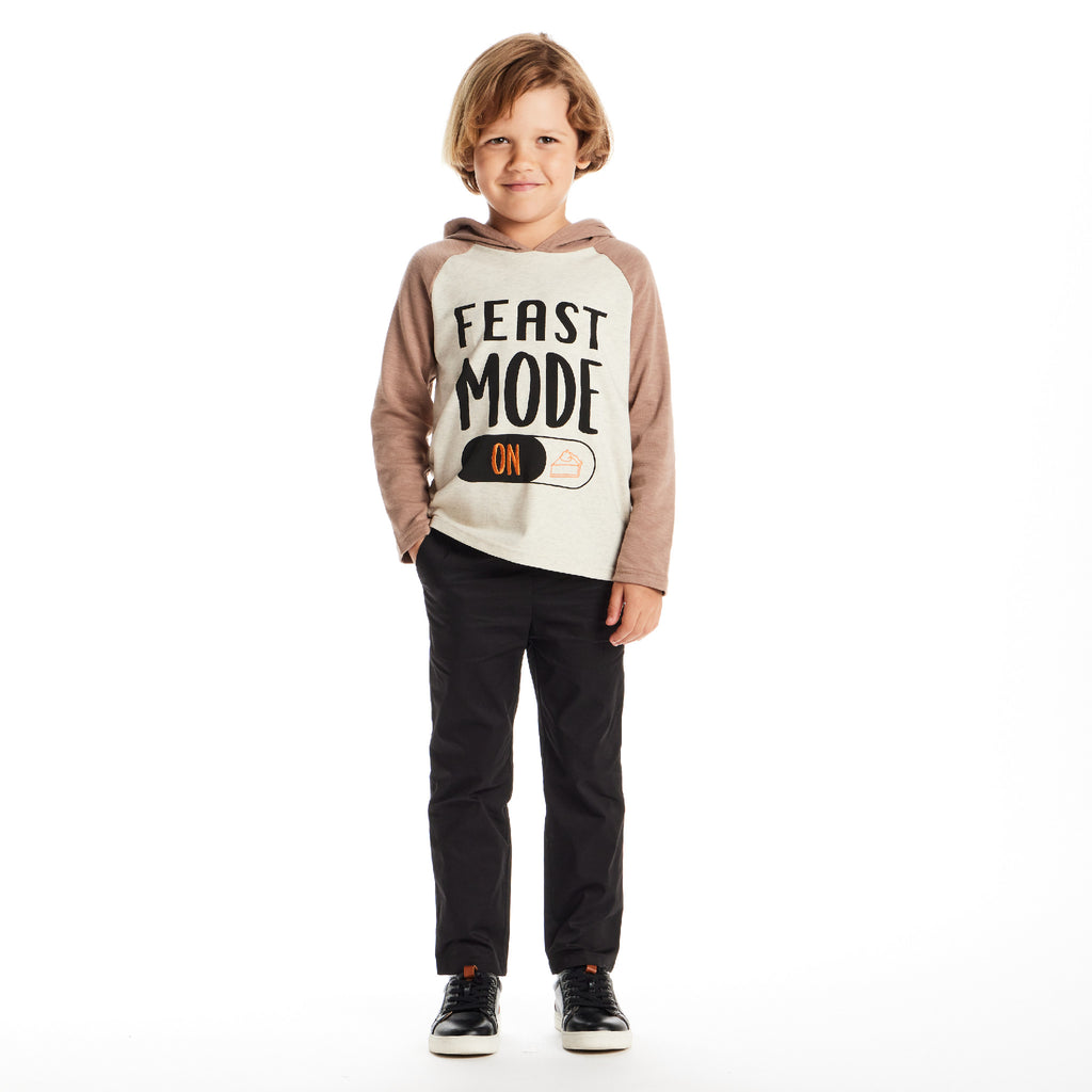 Kids Feast Mode Hooded Tee | Beige Feast - Andy & Evan