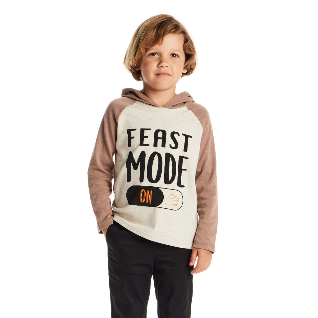 Kids Feast Mode Hooded Tee | Beige Feast - Andy & Evan