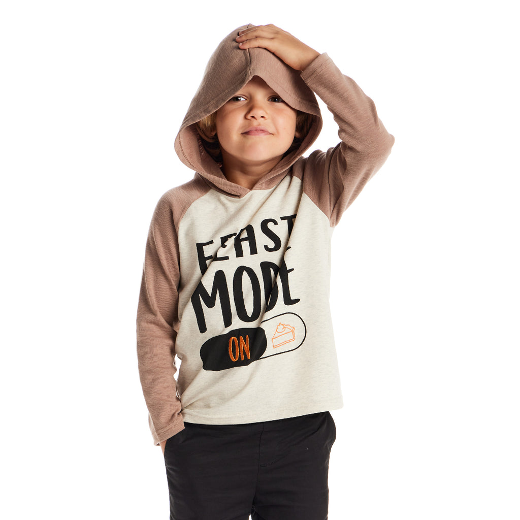 Kids Feast Mode Hooded Tee | Beige Feast - Andy & Evan