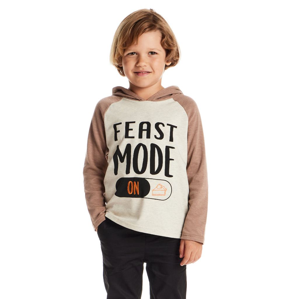 Kids Feast Mode Hooded Tee | Beige Feast - Andy & Evan
